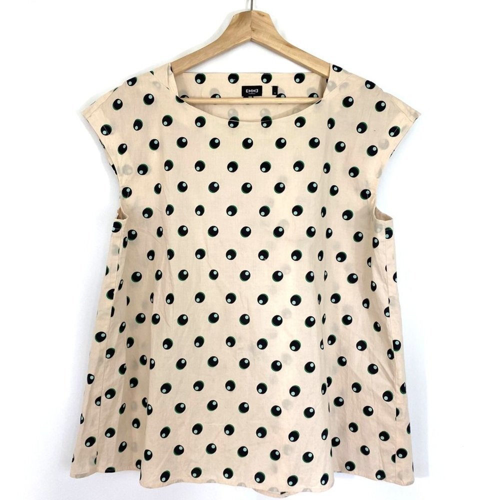 Polka Dot Cream Blouse